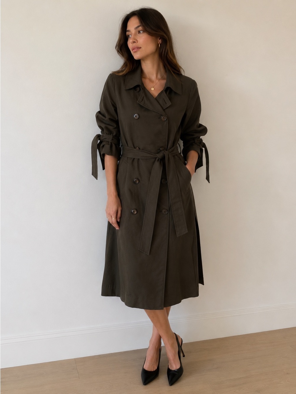 Moschino Double-Breasted Trench Coat Sz 8